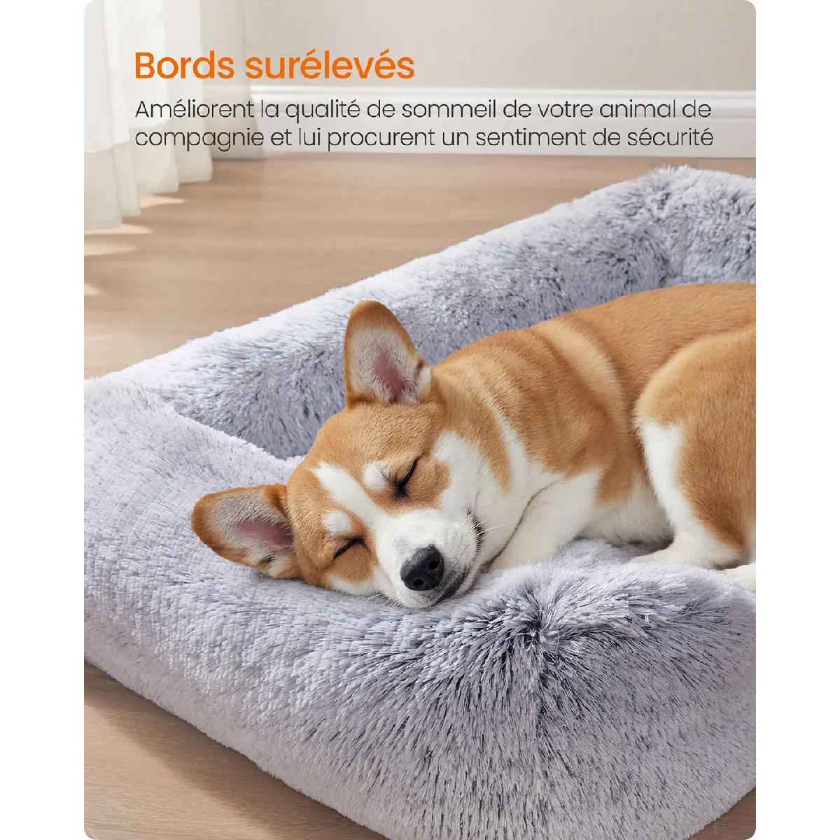 Meilleurs prix pour Panier pour chien lit pour animaux 71 x 55 x 18 cm coussin canapé rembourrage doux bords surélevés housse amovible et lavable antidérapant gris ombré 12_0006820