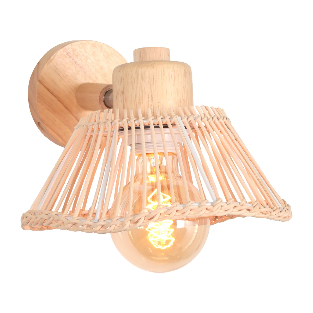 Stoex applique lanterne bambou - Beige