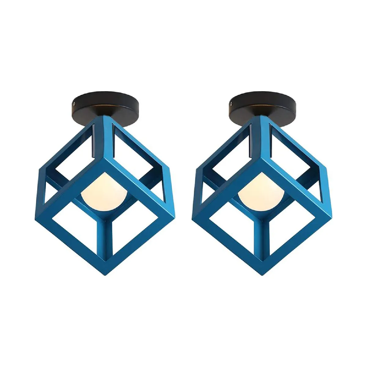 Stoex Plafonnier cube vintage - Bleu