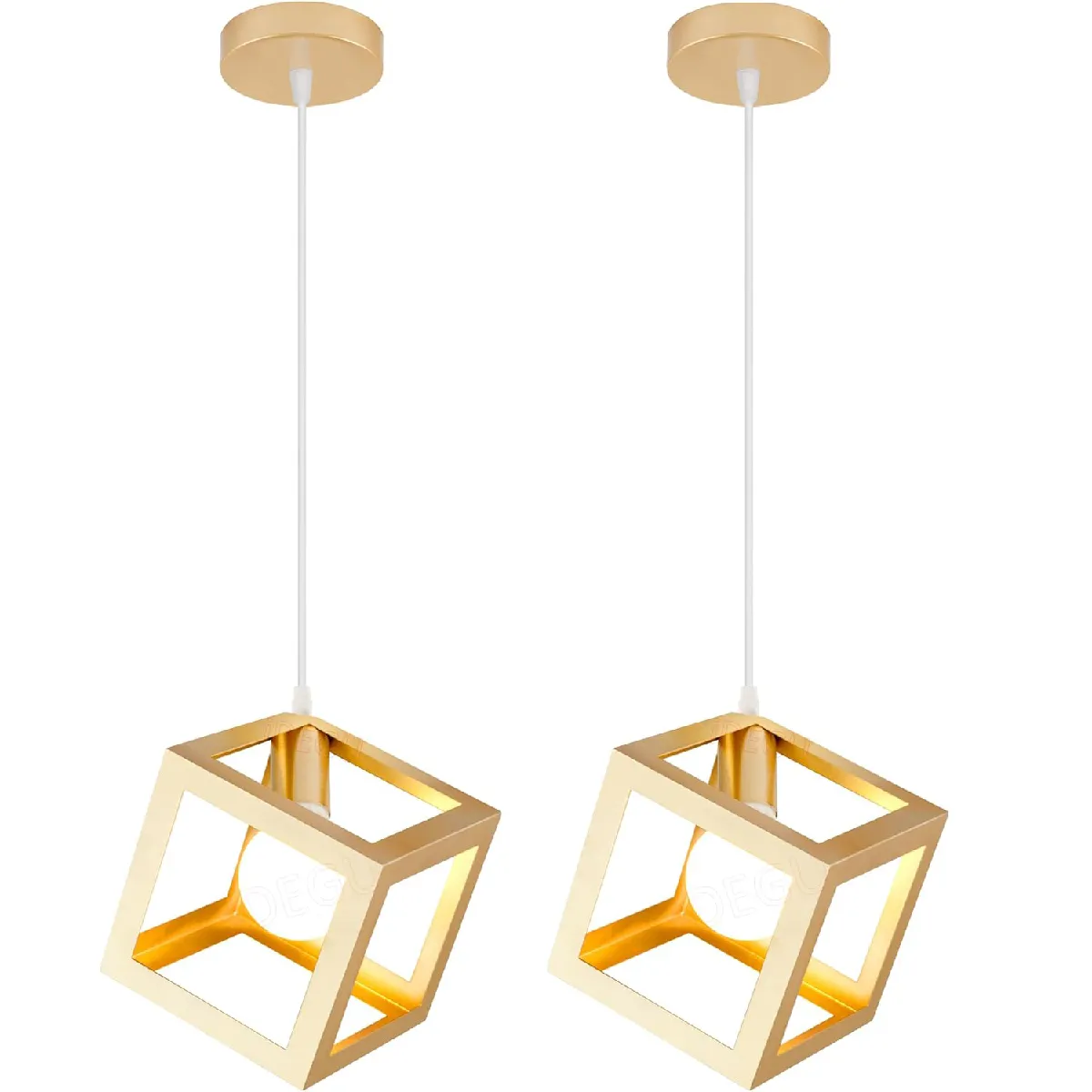Stoex lot de 2 suspensions cube - Or