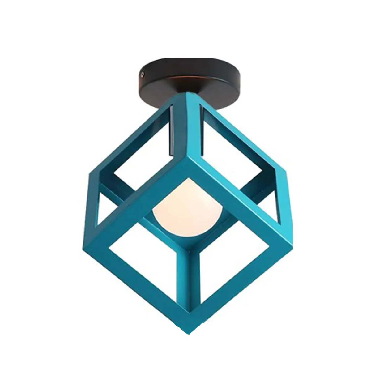 Stoex Plafonnier cube rétro - Bleu