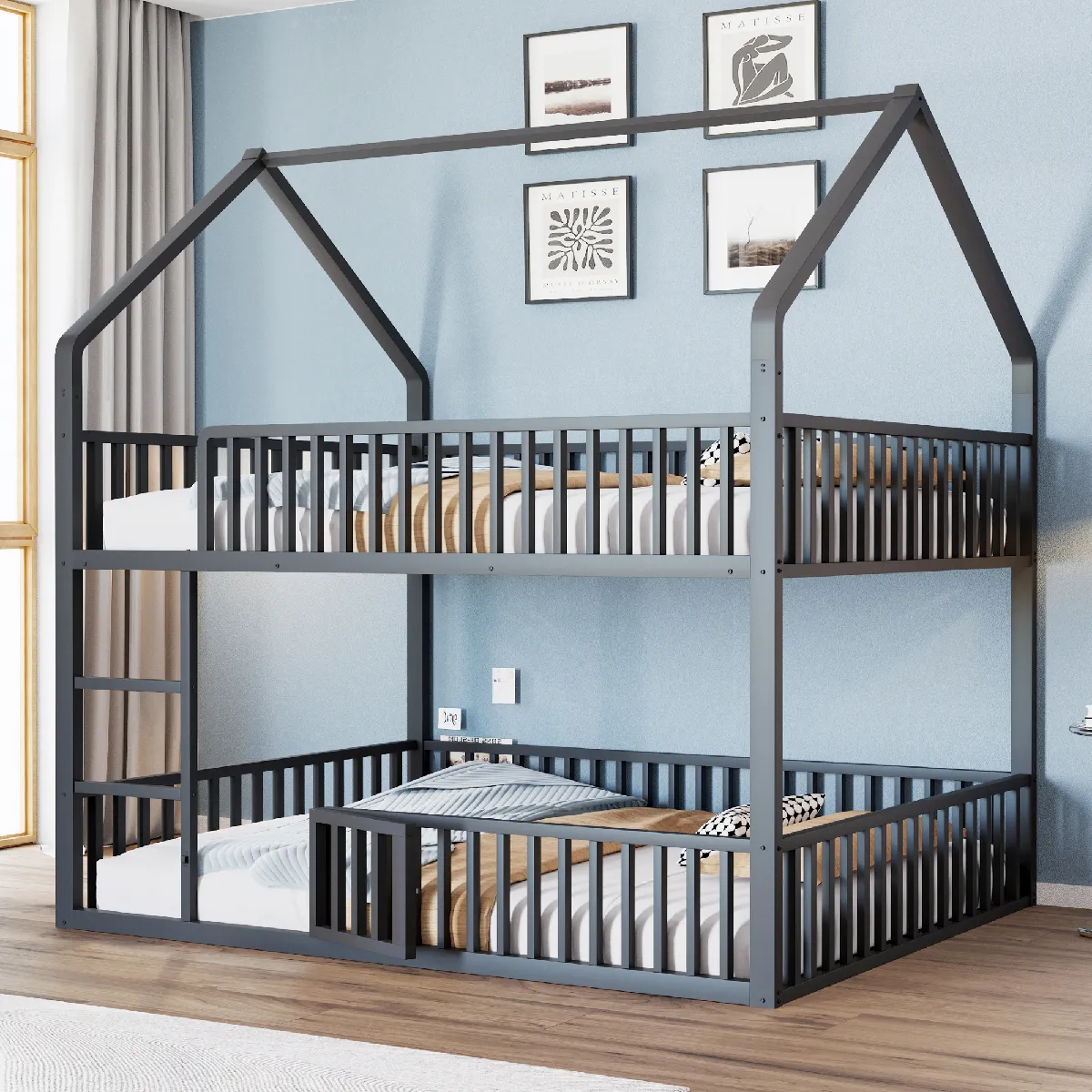 Lit enfant 140x200 cm - Cabane - Noir