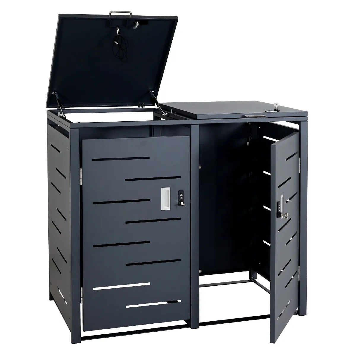 Decoshop26 Cache poubelle acier 1 03 x 1 15 x 0 63