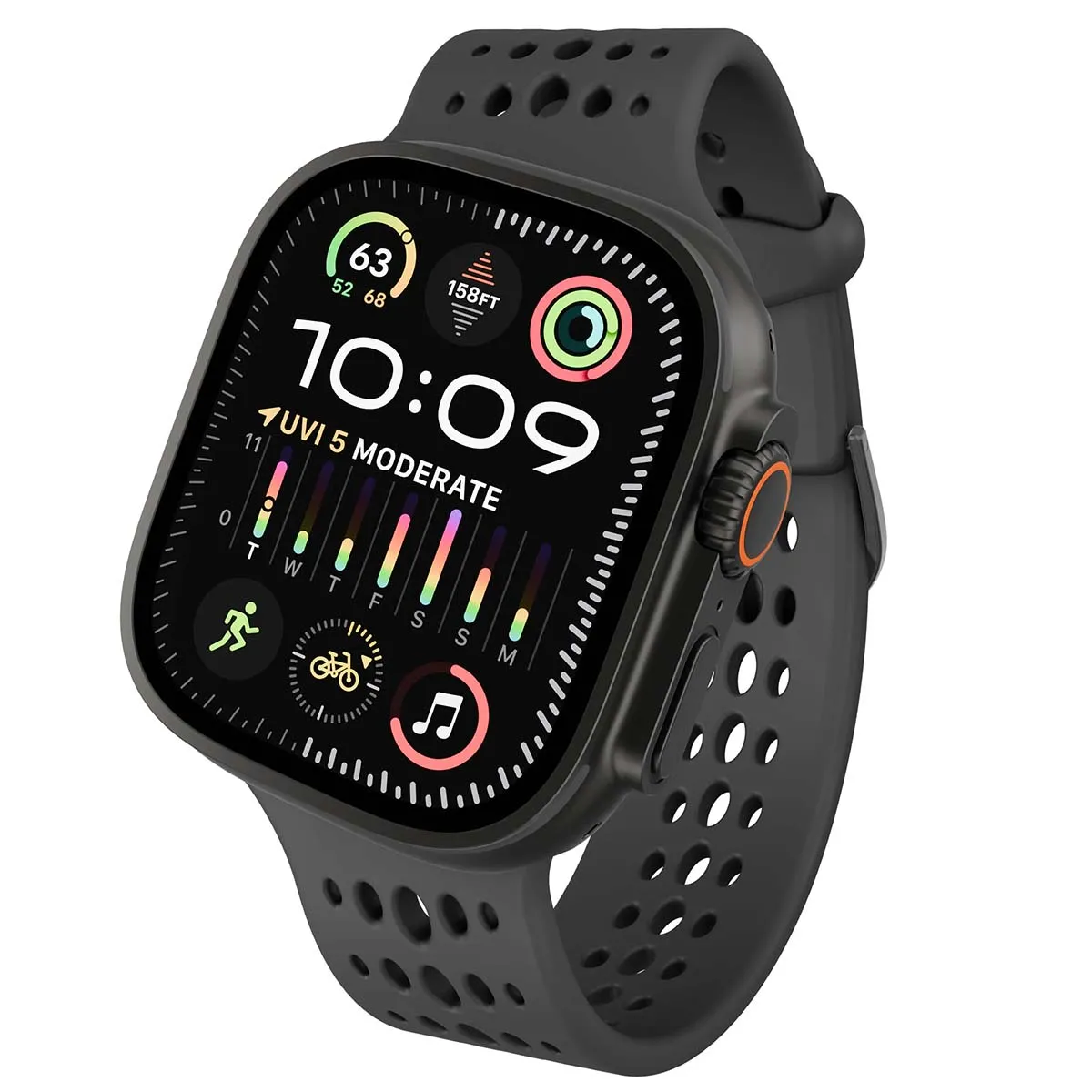 DECODED  Bracelet en Silicone Ares O pour Apple Watch 44 &agrave; 49mm Noir