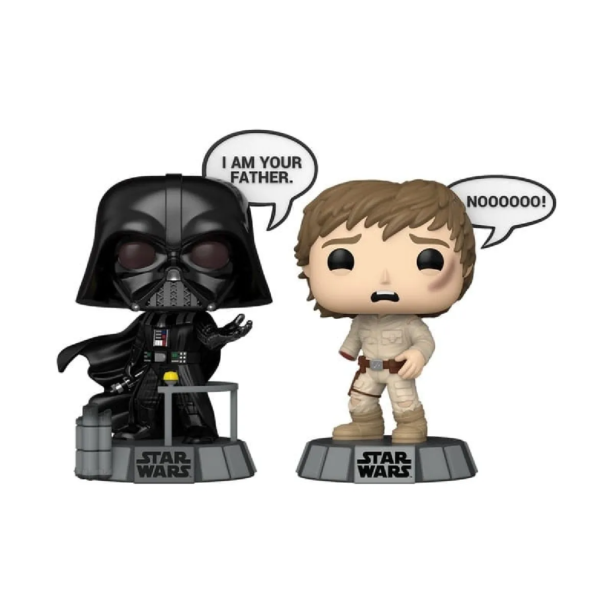 Pack de 2 figurines Funko Pop Star Wars Darth Vader and Luke Skywalker - vue 3