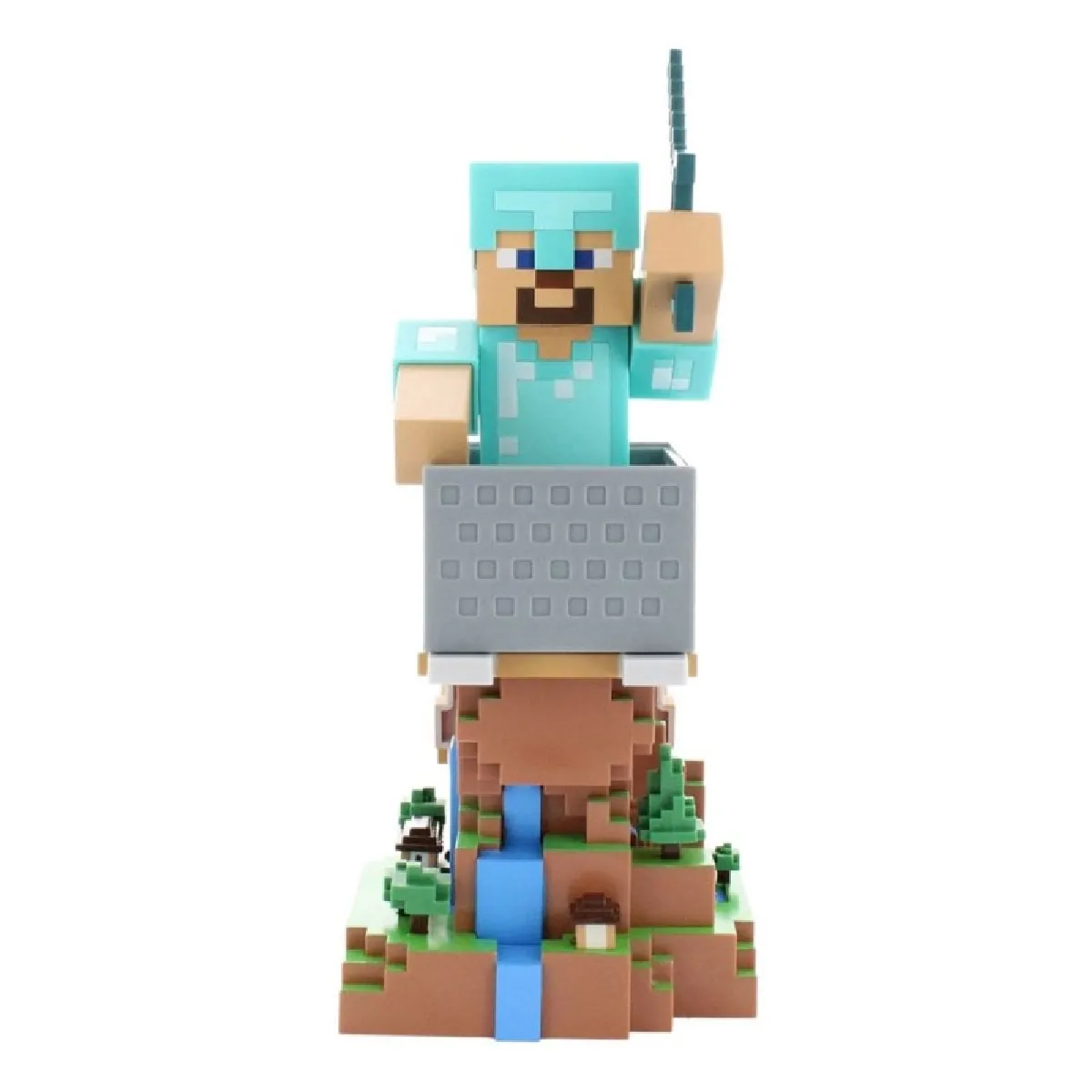 Exquisite Gaming Figurine Minecraft Steve Support Manette Et Téléphone
