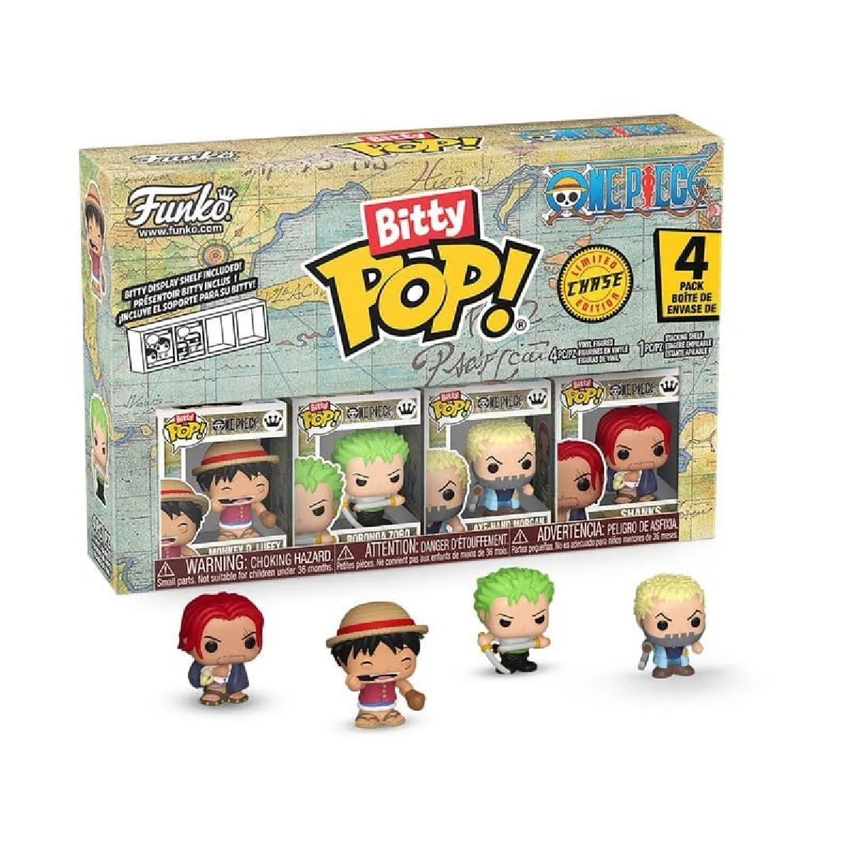 One Piece - Pack 4 figurines Bitty POP! Luffy 2,5 cm