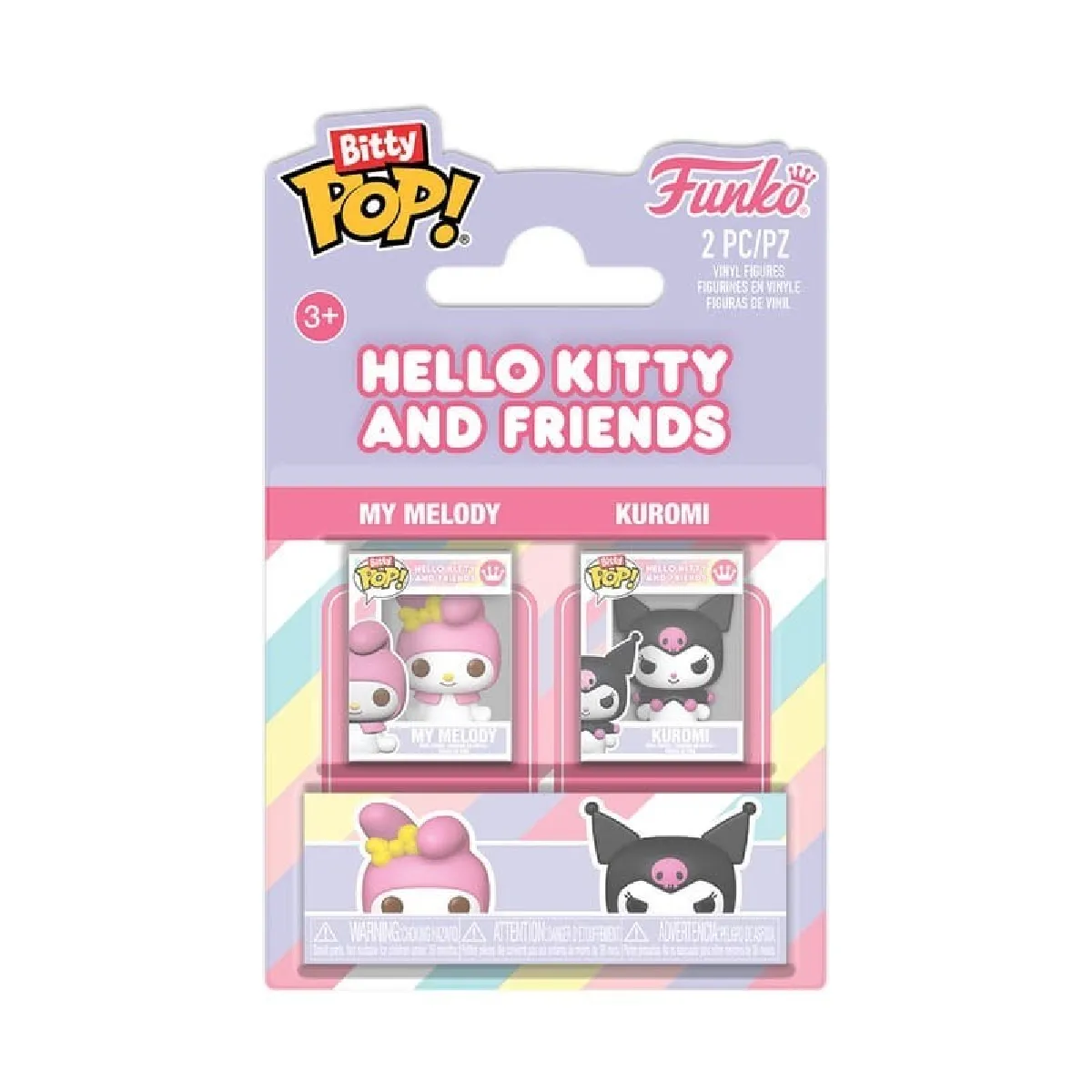 Hello Kitty Pack 2 Bitty POP! figurines My Melody & Kuromi 2 cm