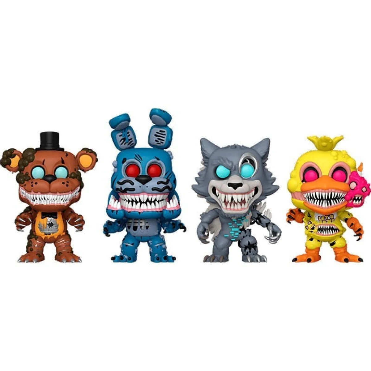 Five Nights at Freddy’ Pack 4 figurines POP! Twisted Ones 9 cm