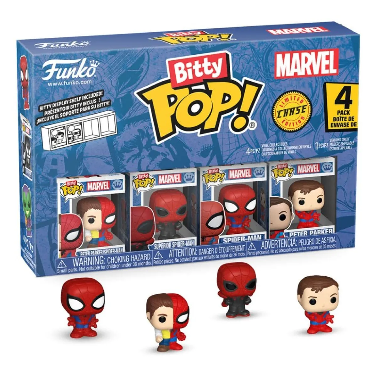 Marvel Pack 4 figurines Bitty POP! Spider Man Series 4 2 cm