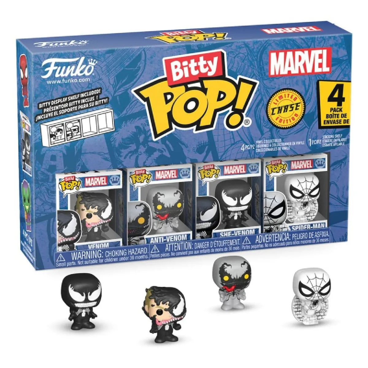 Figurines Funko Bitty Pop! Spider Man 4 Pack Variantes Rares Mini Figurine Mystère - vue 2