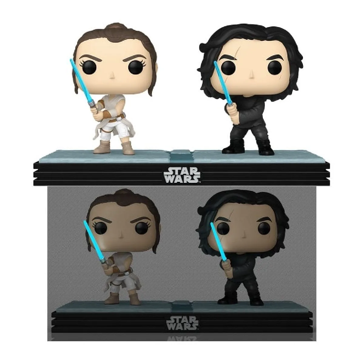 Star Wars Pack 2 Figurines Bobble Head POP! Kylo & Rey 9 cm