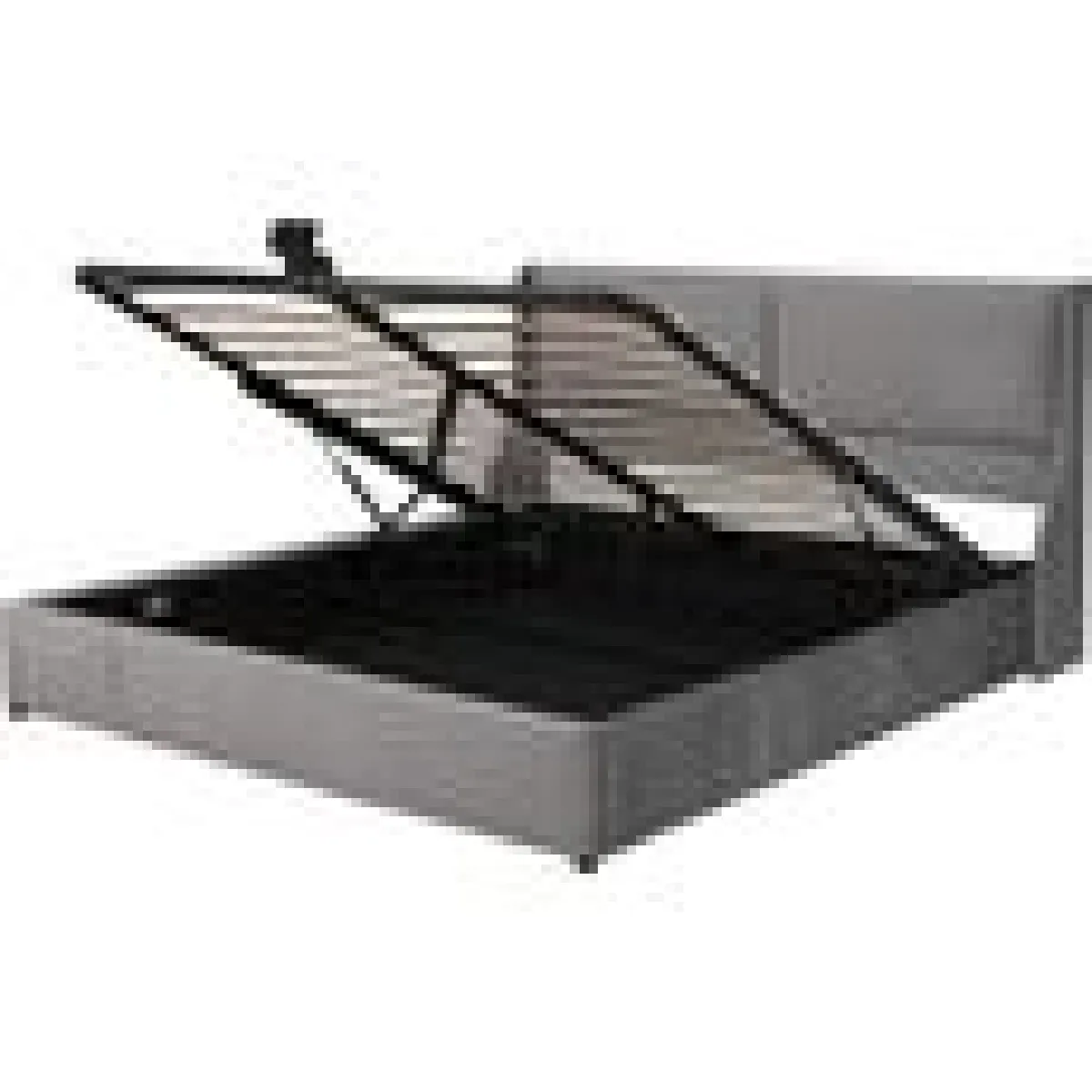 Lit double 180 x 200 cm tête de lit avec oreiller sommier à lattes,lit fonctionnel hydraulique tissu flanelle,gris