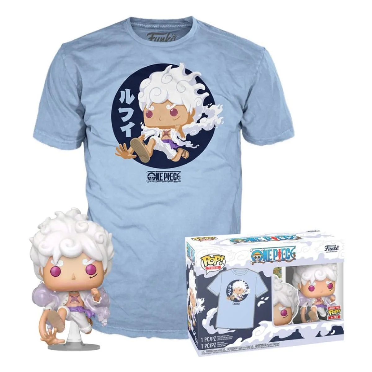 One Piece Set Figurine POP! & Tee T Shirt Luffy Fifth Gear