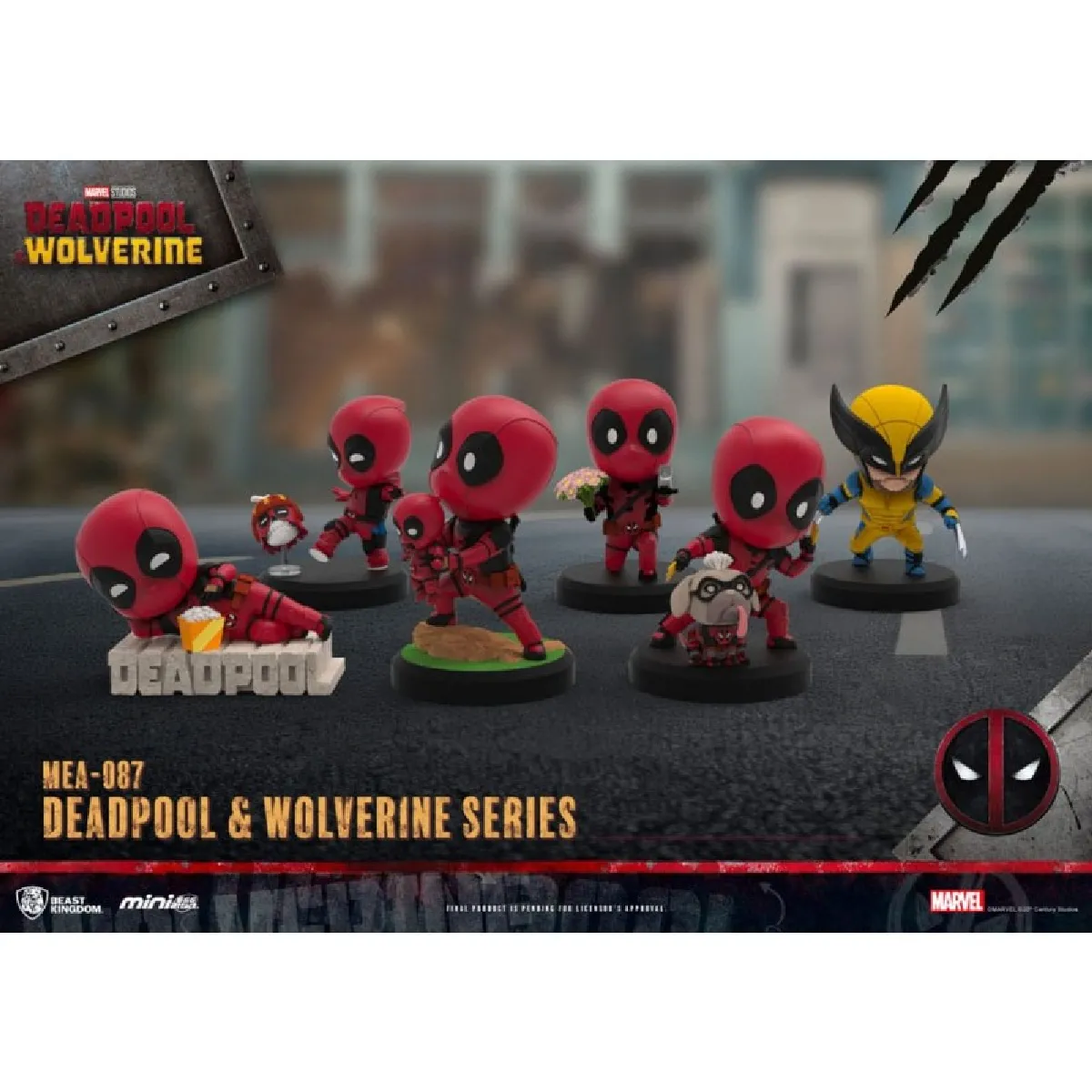 Beast Kingdom Toys Marvdeadpool 3 - Set 6 Figurines Mini Egg Attack Series Deadpool & Wolverine 8 Cm