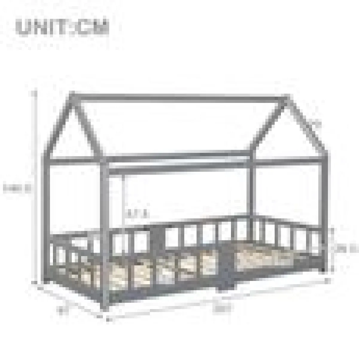 Lit cabane enfant - bois pin massif - sommier inclus - avec un tableau noir - certifié en747 - 90 x 200 cm