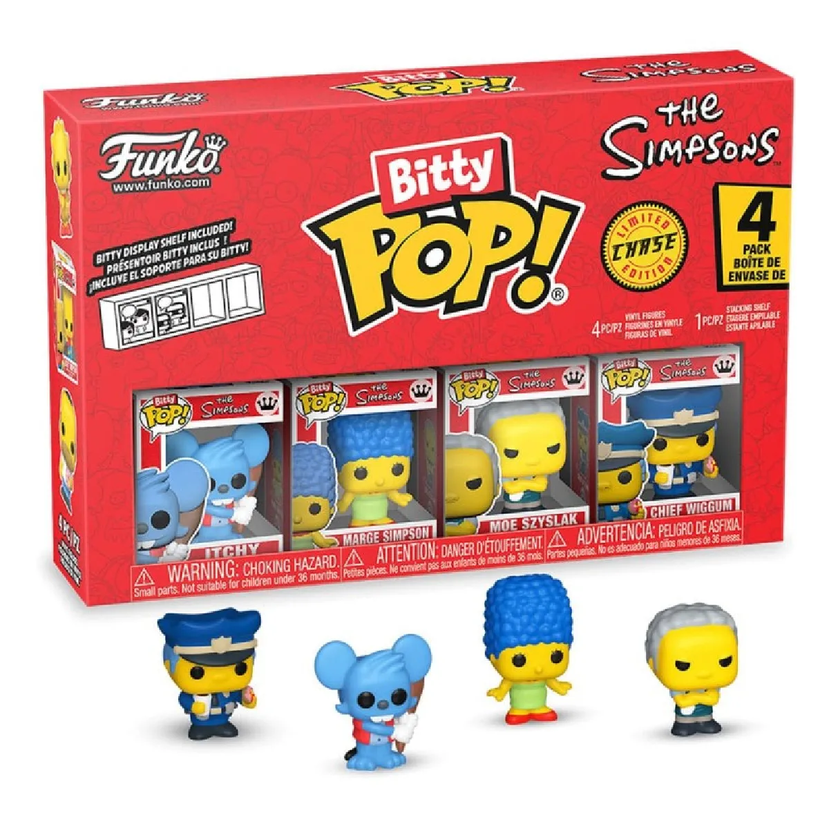 Pack 4 Figurines Funko Bitty Pop Simpsons Itchy - vue 3