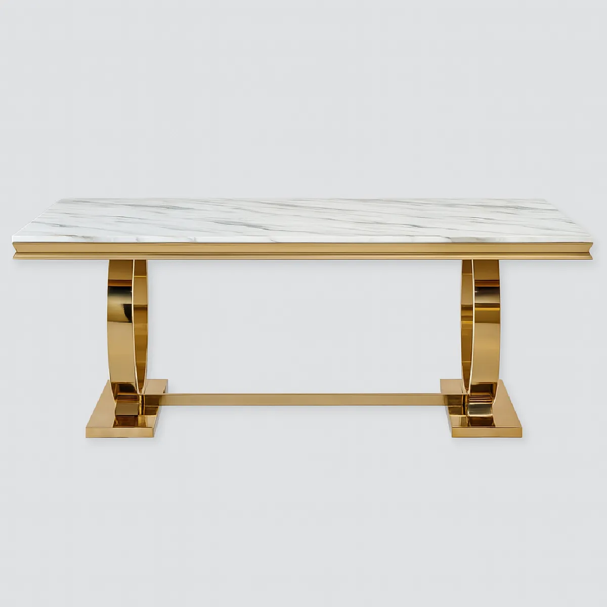 Comparer les prix de Table Basse Omega Gold plateau verre 120x70 cm