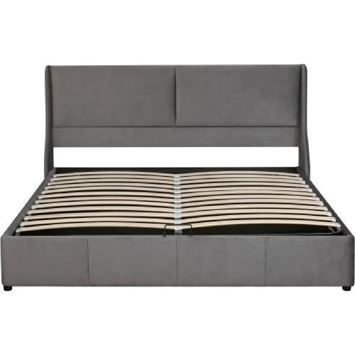 Lit double adulte 140x200cm cadre en métal doré sommier à lattes inclus grand espace de rangement pour chambre, matelas non inclus