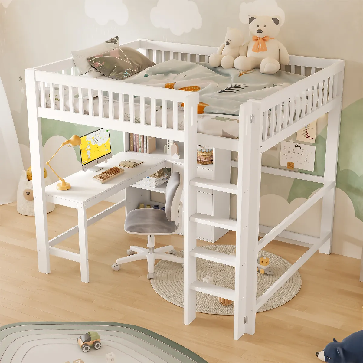 Lit Simple 90x200 cm - Lit Enfant - Gris