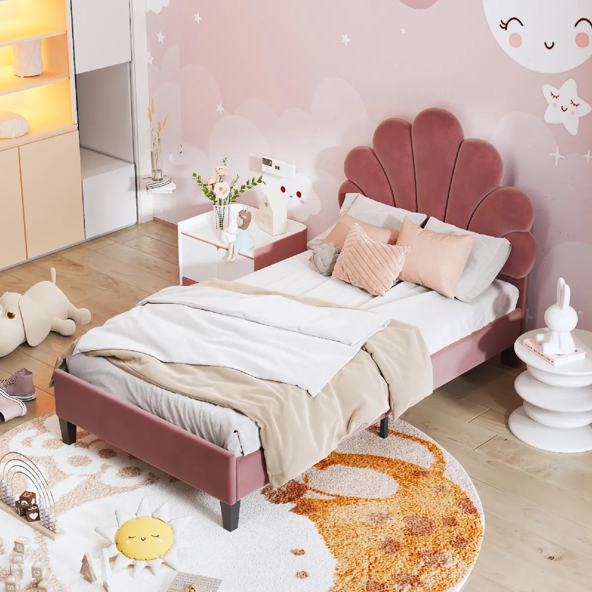 Lit simple pour enfant 90x200 cm - Lit enfant - Rouge