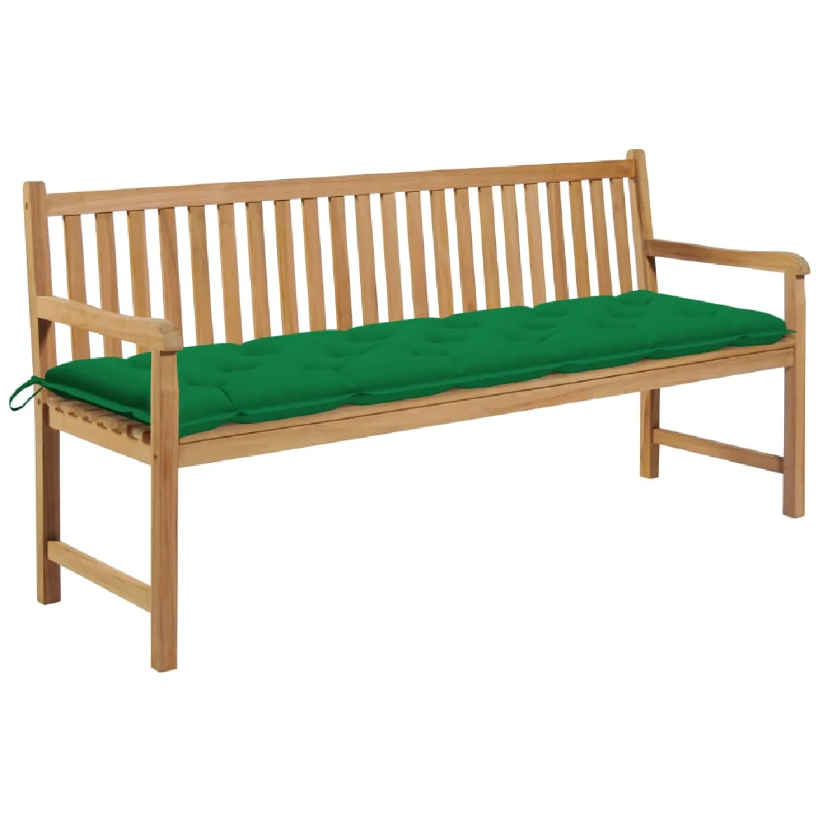 vidaXL Banc de jardin avec coussin 175 cm Bois de teck massif - vue 7
