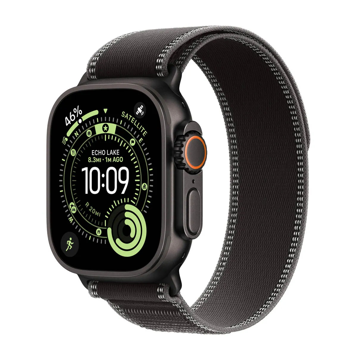Bracelet Trail Loop pour Apple Watch   44/45/46/49 mm - Taille S/M - Charcoal Black / Natural Titanium