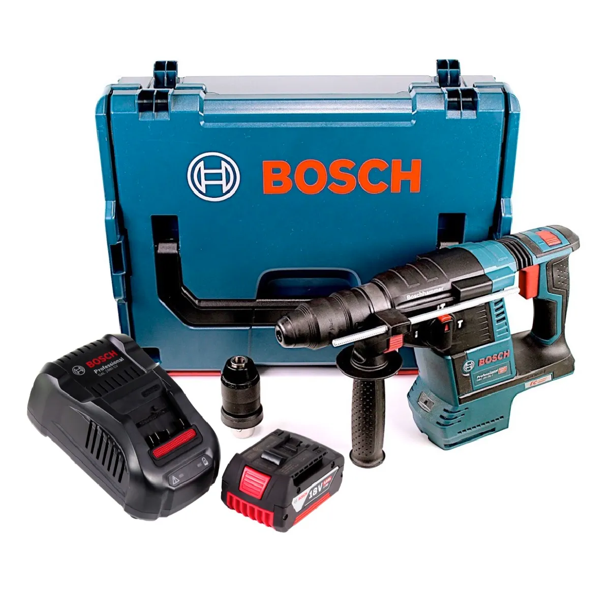 Bosch GBH 18V 26 F Marteau perforateur sans fil 18V 2.6J sans balai SDS plus + 1x Batterie 5.0Ah + Chargeur rapide + Coffret Boxx