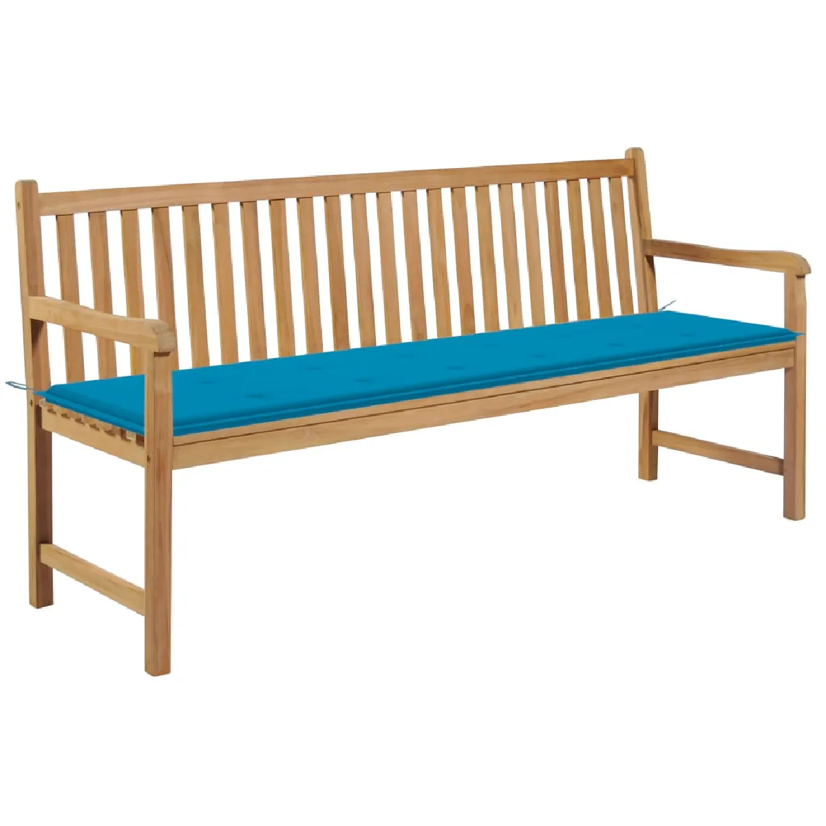 vidaXL Banc de jardin avec coussin 175 cm Teck massif - vue 4