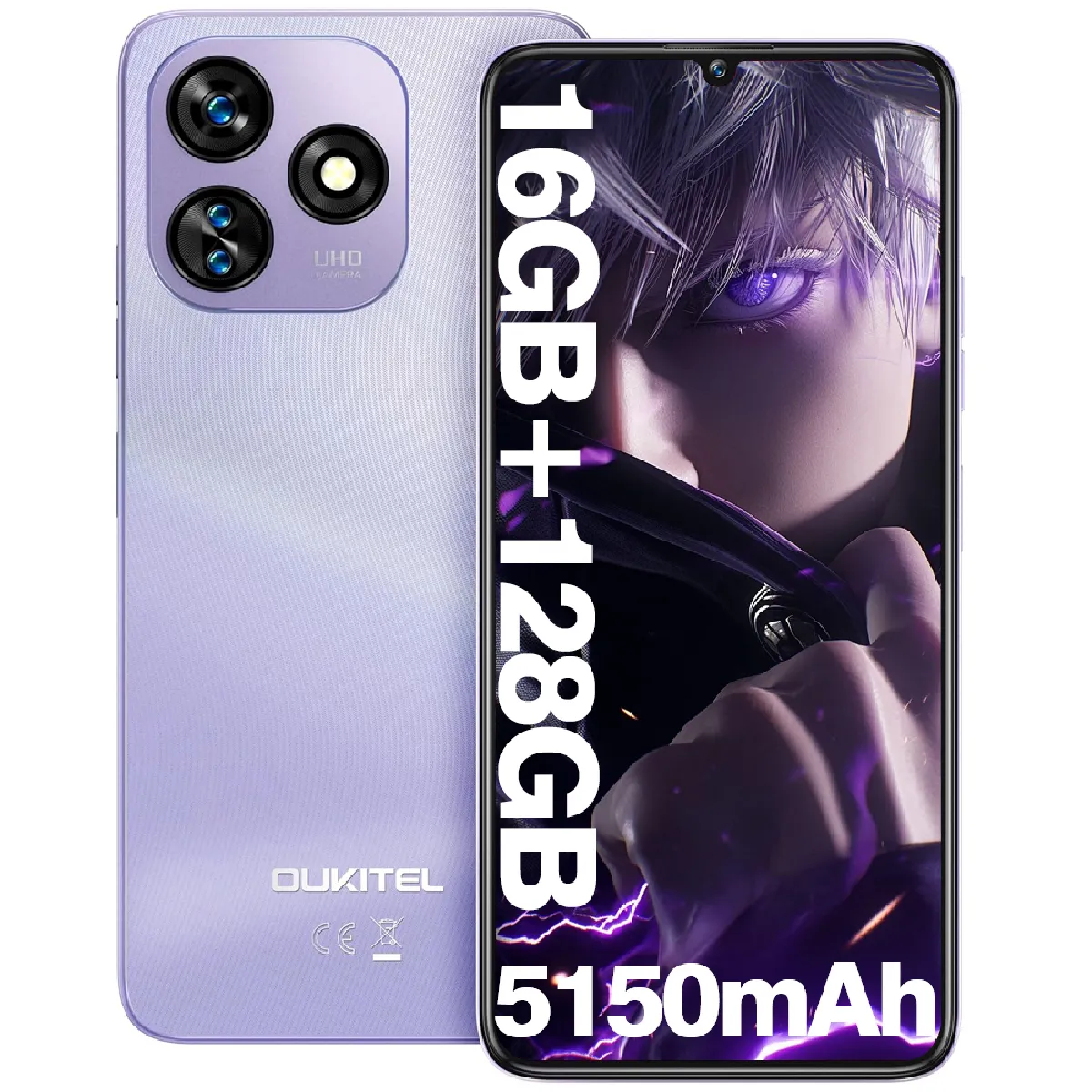 "OUKITEL C51 Téléphones Portable 18Go +128Go 6.8"""" 5150mAh 13MP Android Smartphone GPS Double SIM 4G Face ID/GPS"