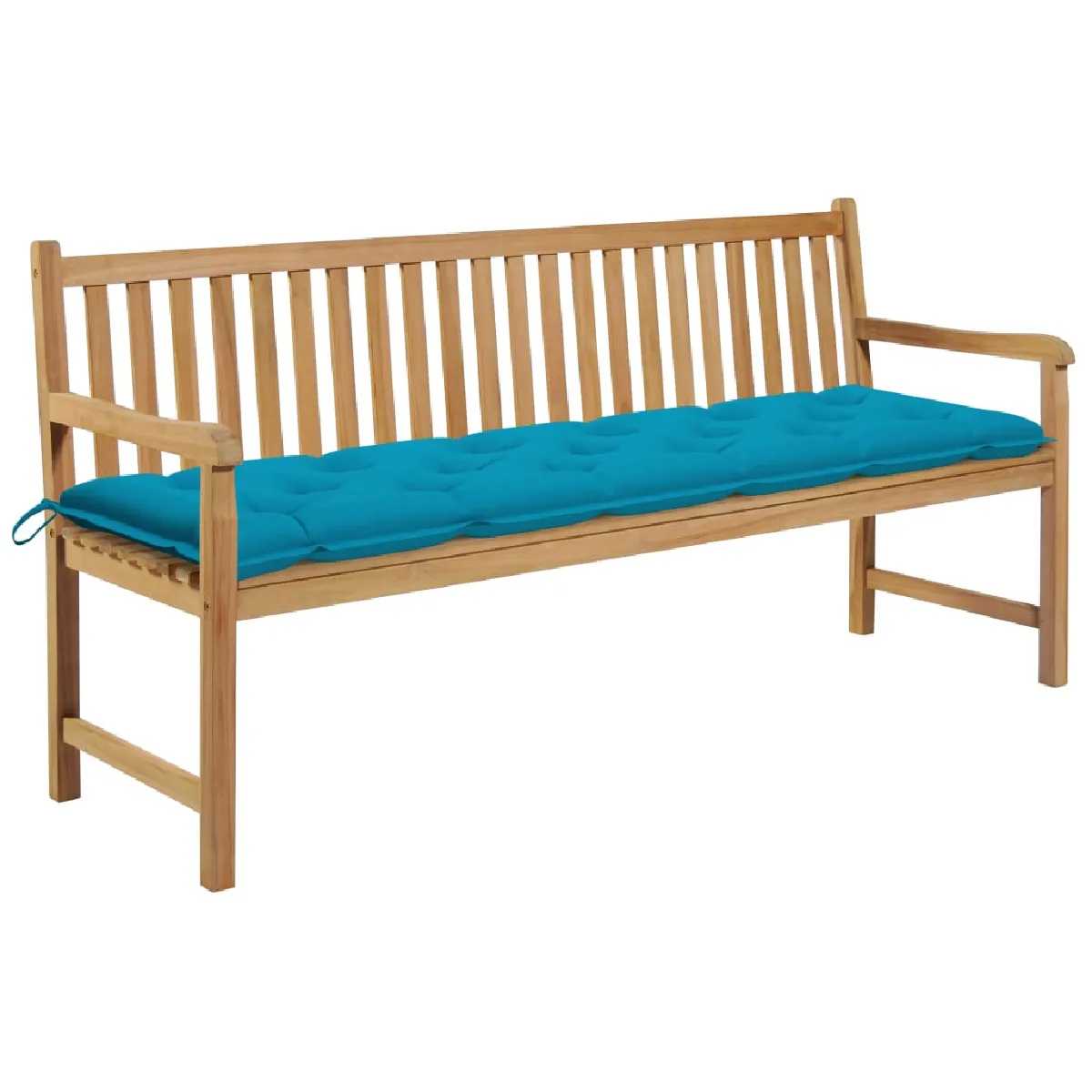vidaXL Banc de jardin avec coussin 175 cm Teck massif - vue 2