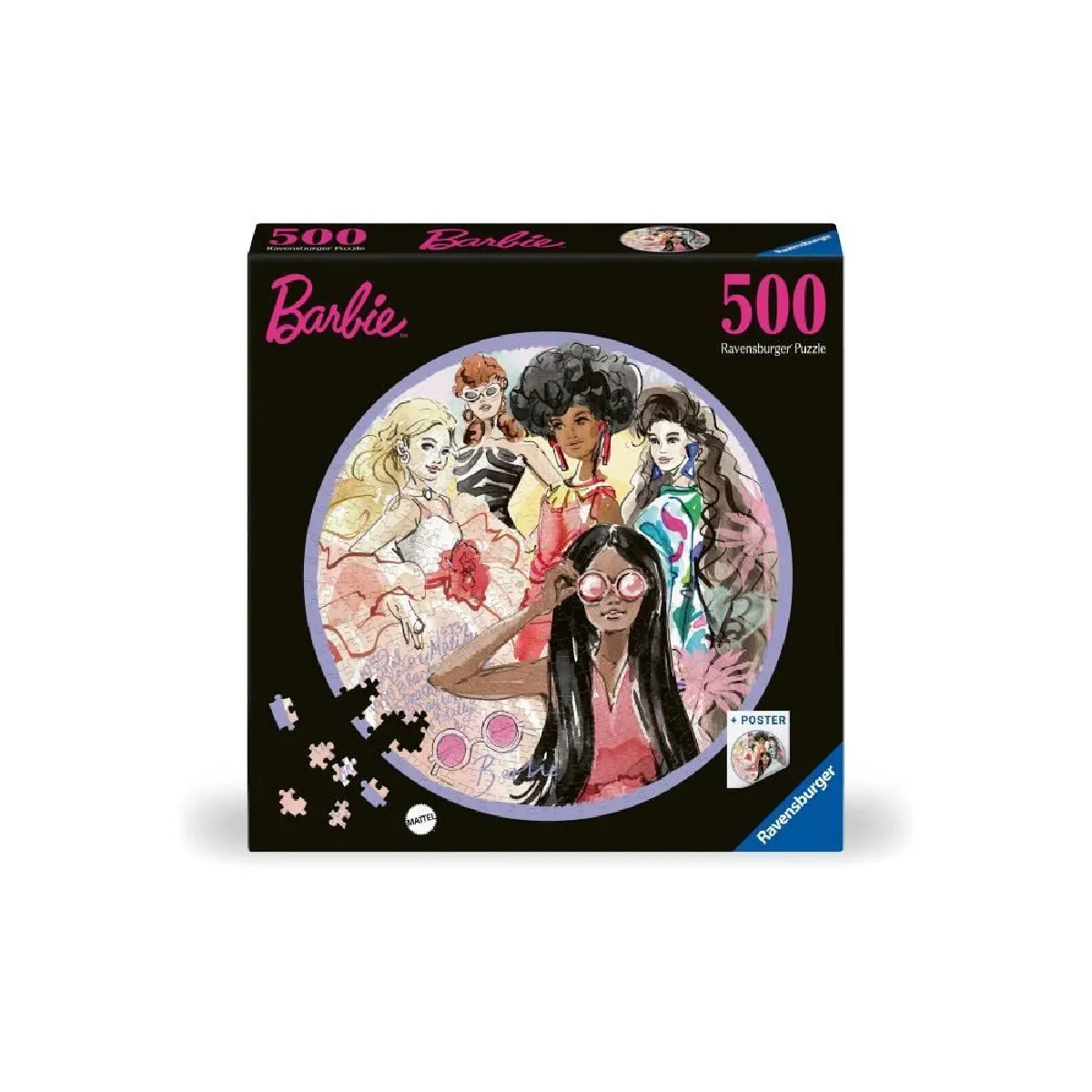 Puzzle rond 500 pièces : Barbie 'icône du style depuis 1959 Ravensburger France - vue 8