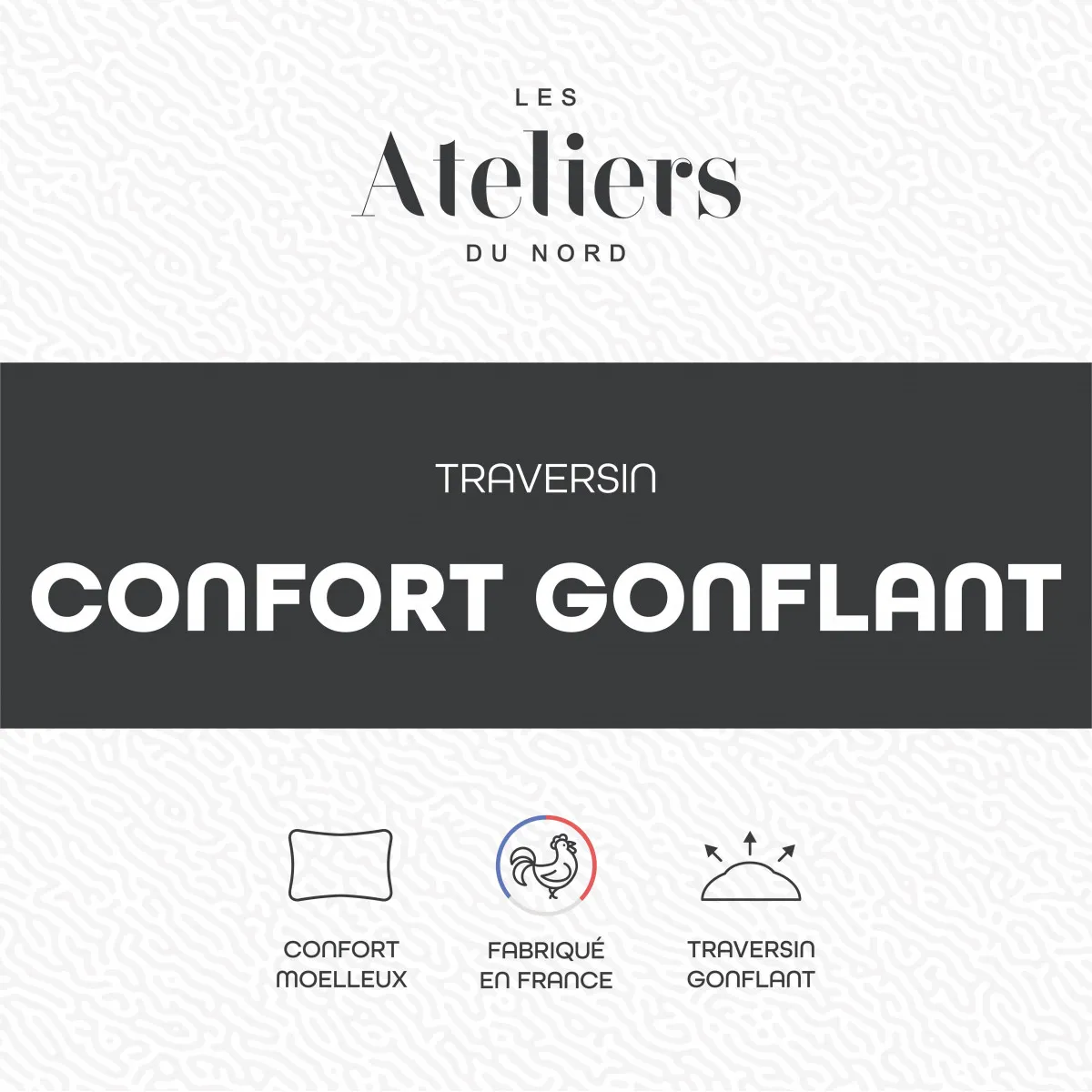 Traversin 120 Cm Linnea Flotex Fibre Creuse Polyester - Confort Ferme Et Soutien Optimal Pour Un Sommeil Réparateur