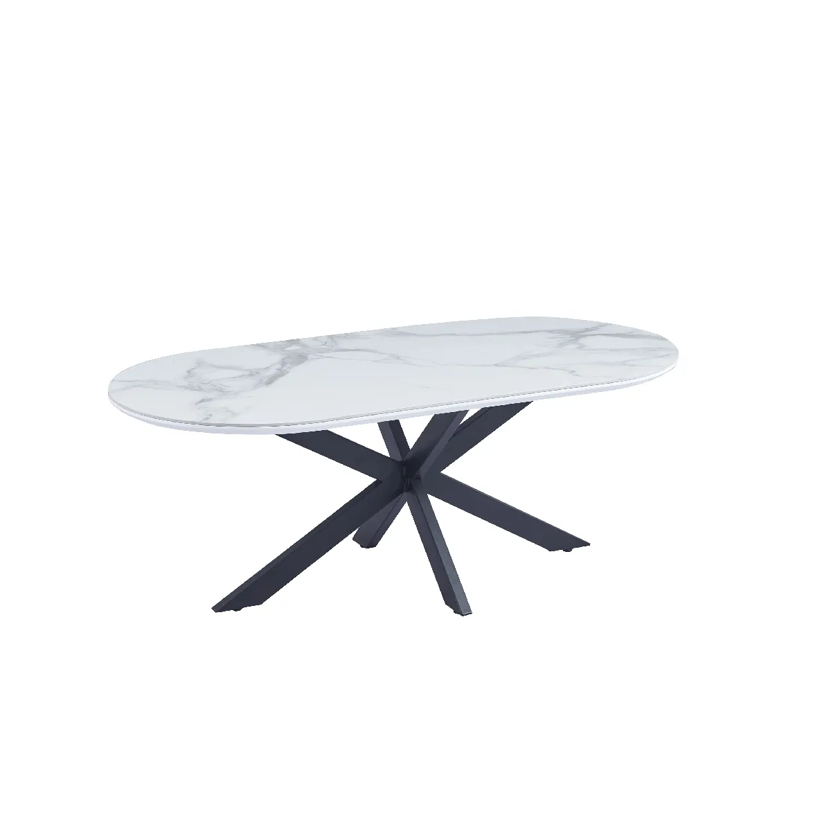 Meilleurs prix pour Table basse MANON Métal Noir & Céramique Marbre Blanc 120x60 cm