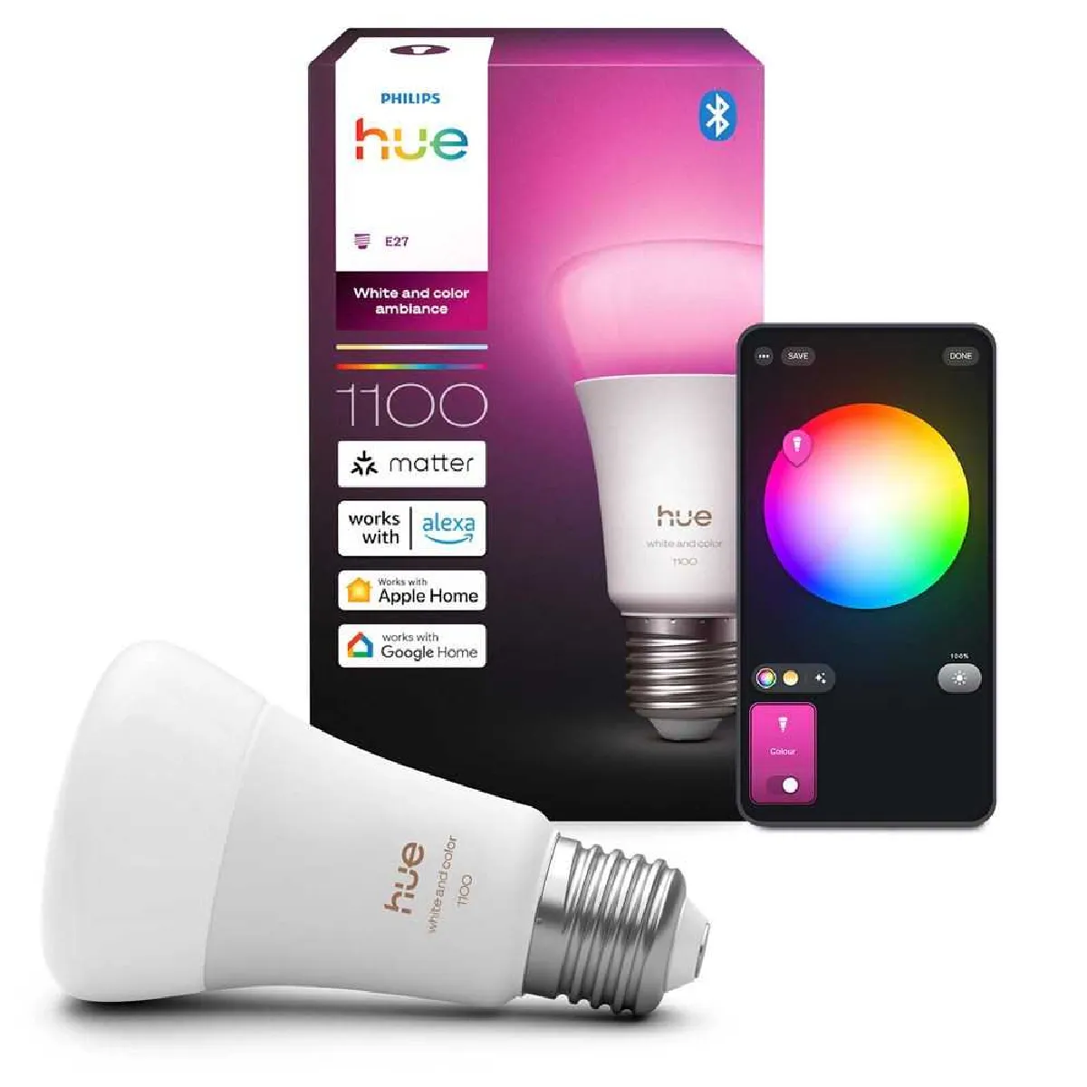 Philips Hue - Ampoule Connectée LED - A60 - E27 - 10.5W - Blanc et Couleur - Image 6