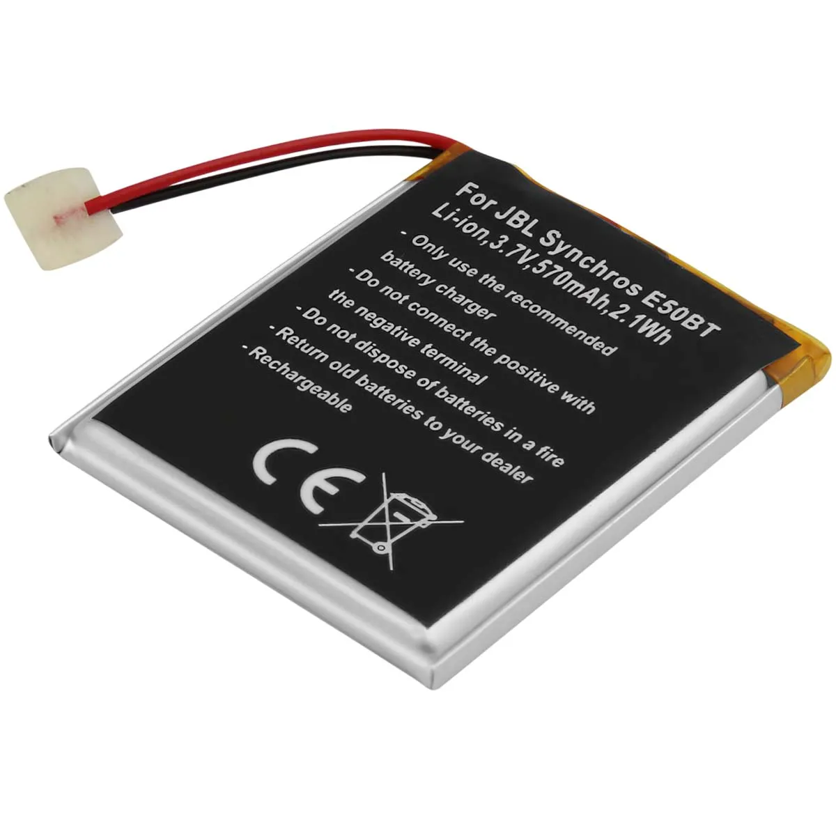 Avizar Batterie Li ion 3.7V pour Casque Compatible JBL Synchros E50BT 570mAh