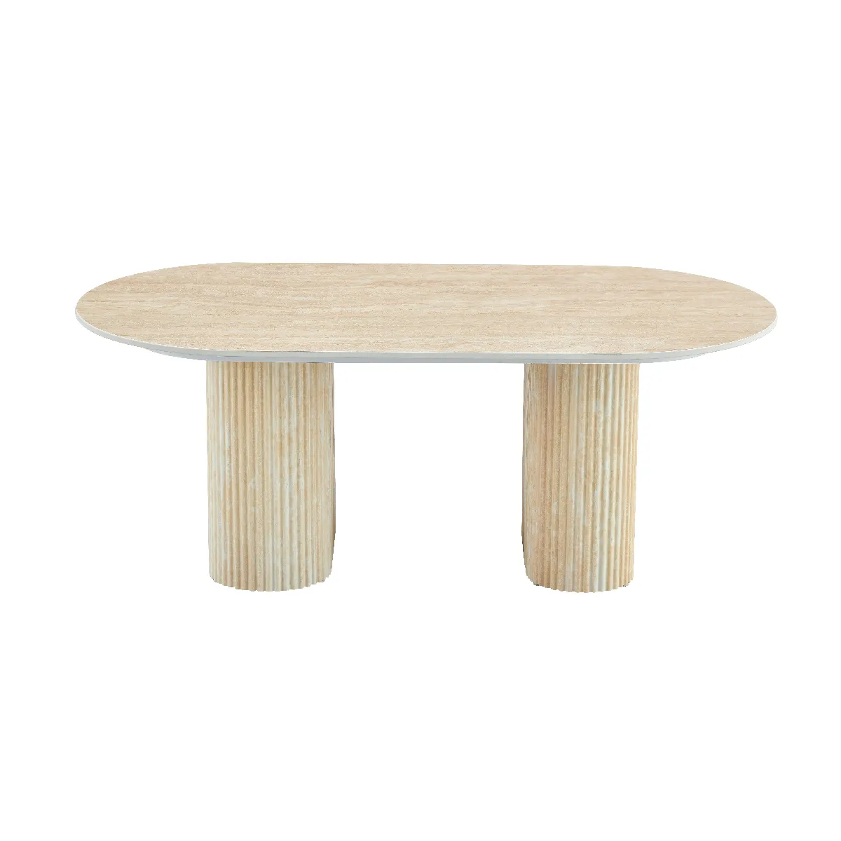 Comparer les prix de Table basse ROXY Pied Effet Travertin 120x60x45 cm