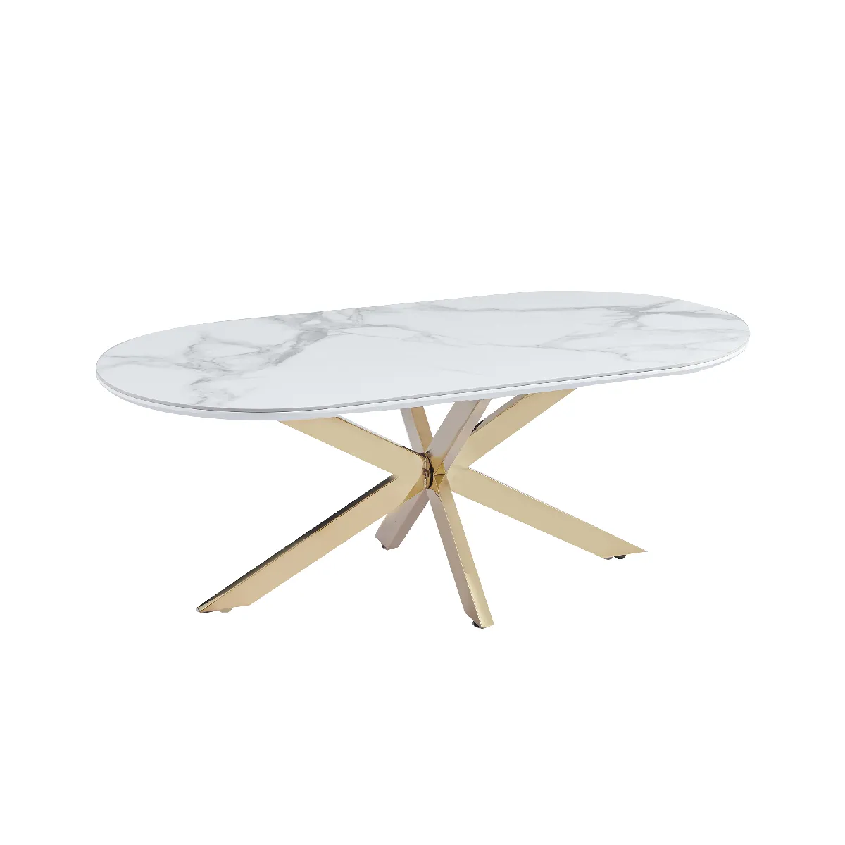 Meilleurs prix pour Table basse MANON Gold & Céramique Marbre Blanc 120x60 cm