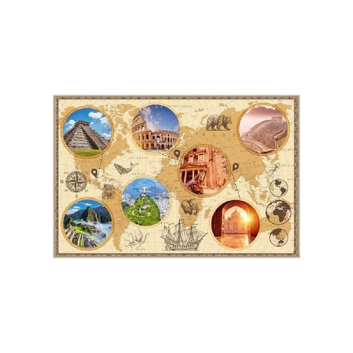 Puzzle 3000 pieces : Merveilles du monde moderne