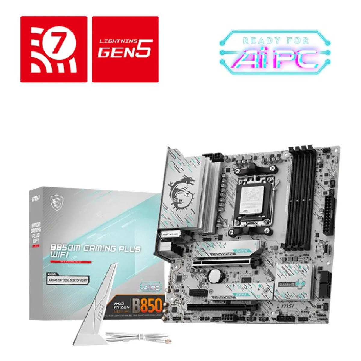 Placa Base MSI B850M GAMING PLUS WIFI B850 AM5 DDR5 Micro ATX WiFi 7 Bluetooth 5.4 RAID - Image 4
