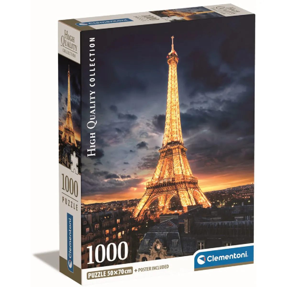 Puzzle 1000 pièces + poster : Tour Eiffel Paris Clementoni Puzzles