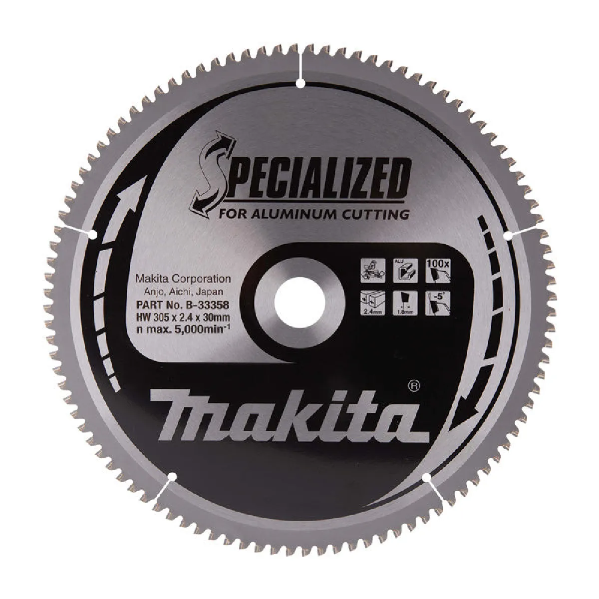 Lame De Scie Spécial Aluminium Makita B 33358 Ø305mm 100 Dents anciennement B 09684 - vue 2