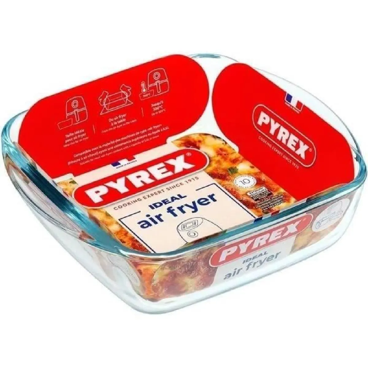Teglia Pyrex Air Fryer Carrée en Verre 20x17 cm 1 L Borosilicat Monopartion - Image 7