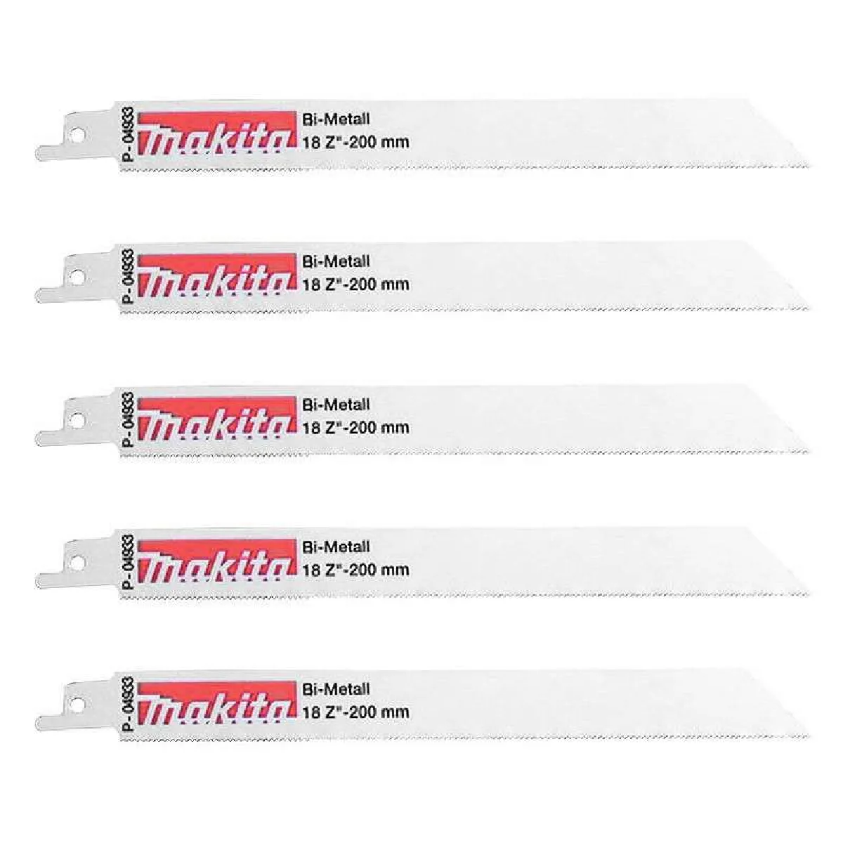 Lot de 5 lames de scie sabre MAKITA B 16782 Bi Métal flexible pour acier et Inox 1 5 à 2 5 mm 200 mm - vue 3