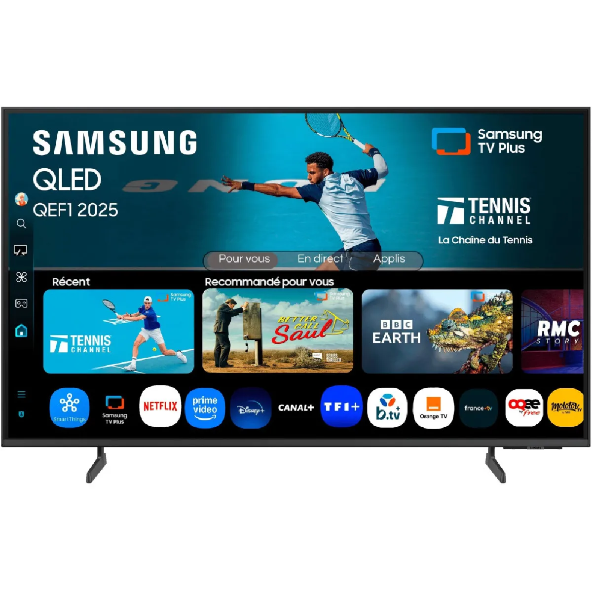 Samsung 75QEF1 TV QLED 75 190 cm 4K UHD 3840x2160 HDR10+ Smart TV Gaming Hub 3xHDMI WiFi - vue 3