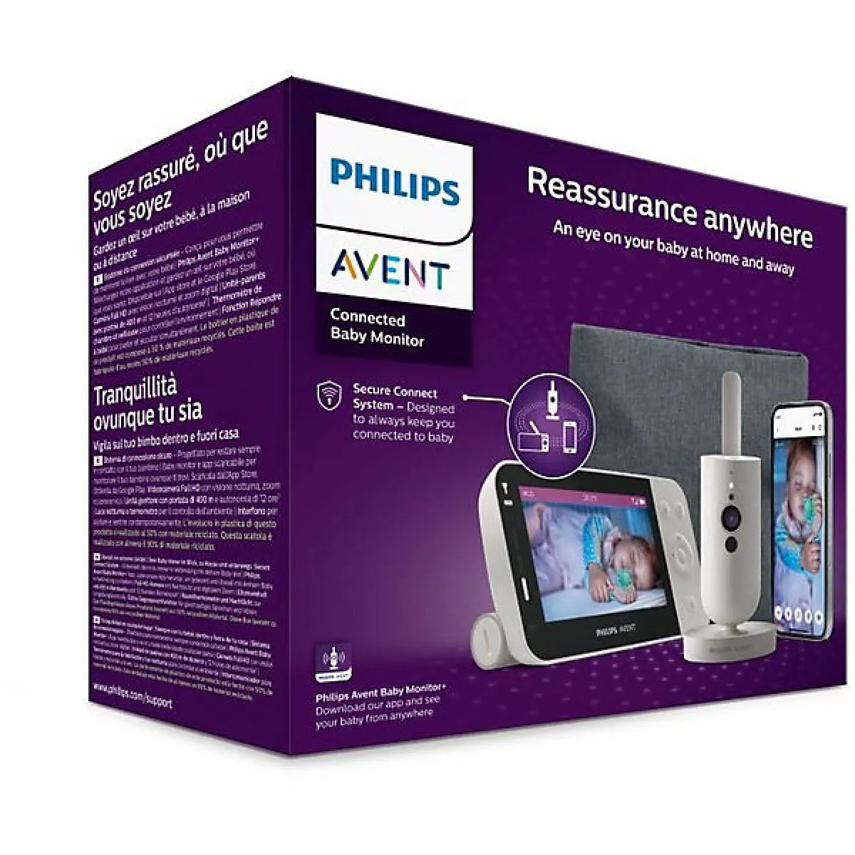 Philips Avent Vidéo moniteur connecté - SCD953/26 - Silkwhite - vue 2