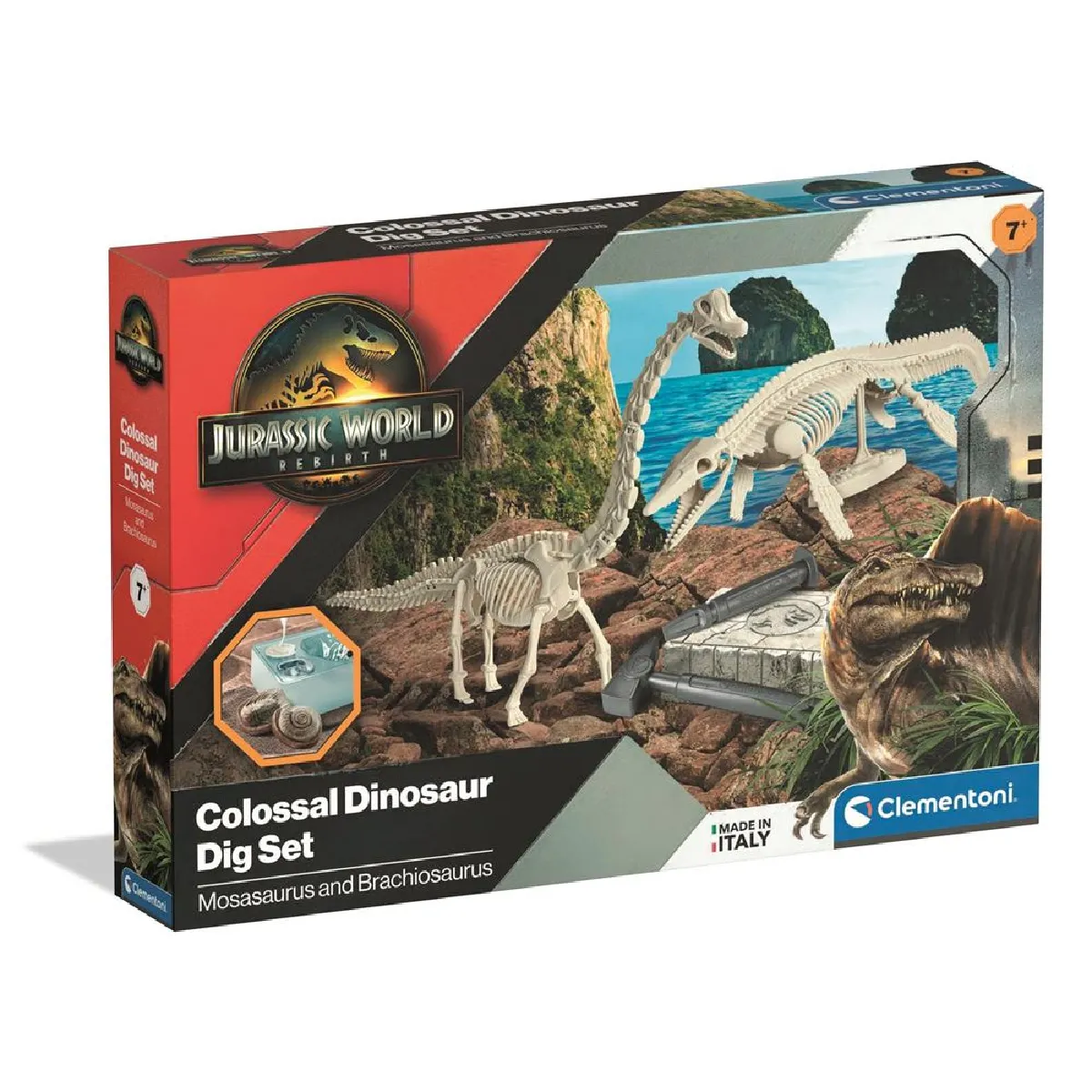 Jeu de sciences et d expérience Clementoni Jurassic World Dig Kit Mosasaurus & Brachiosaurus