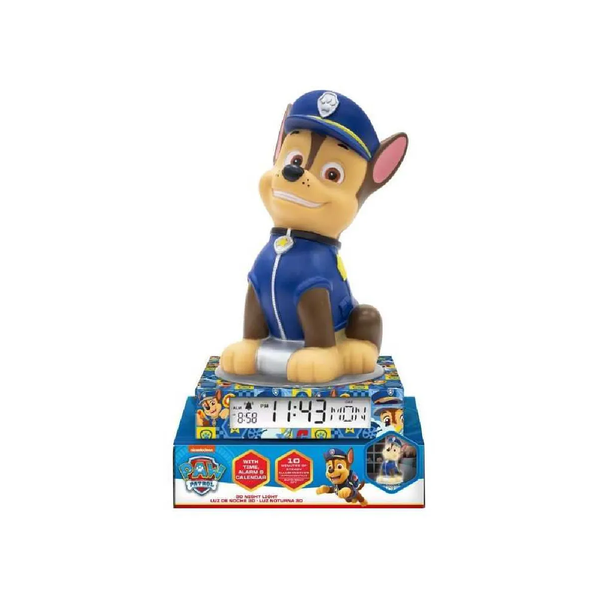 Lámpara 3D con despertador Kids Licensing Paw Patrol