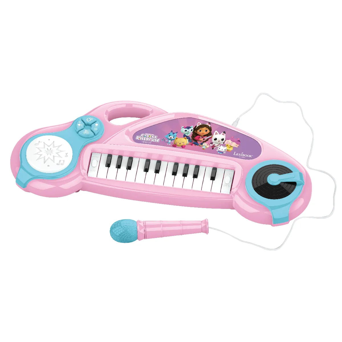 Piano électronique pour enfants Gabby et la maison magique avec effets lumineux et microphone - 24 touches