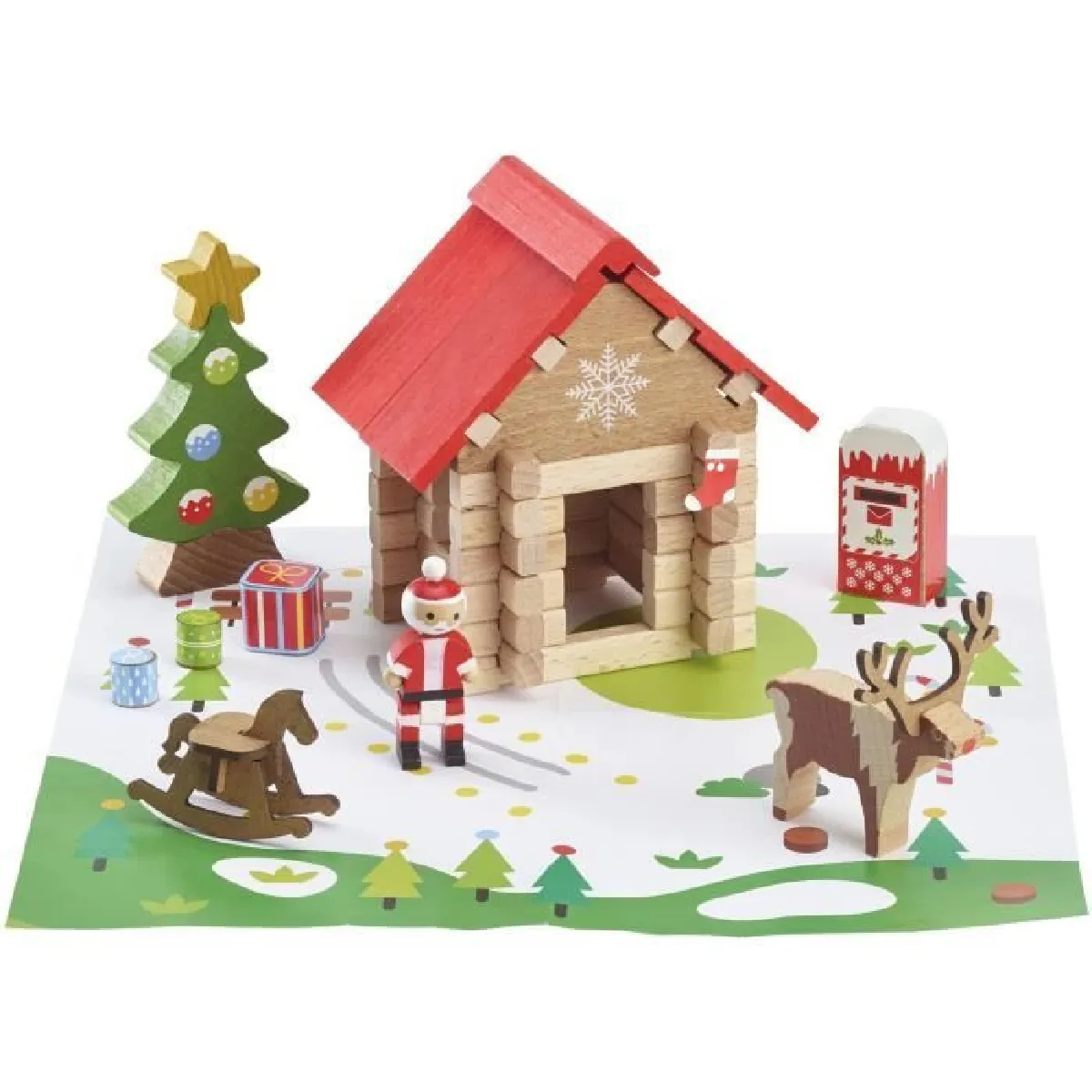 Jeujura Jeu De Construction Bois Père Noël - 60 Pièces
